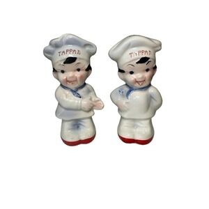 VINTAGE ceramic Tappan chef baker salt and pepper shakers
